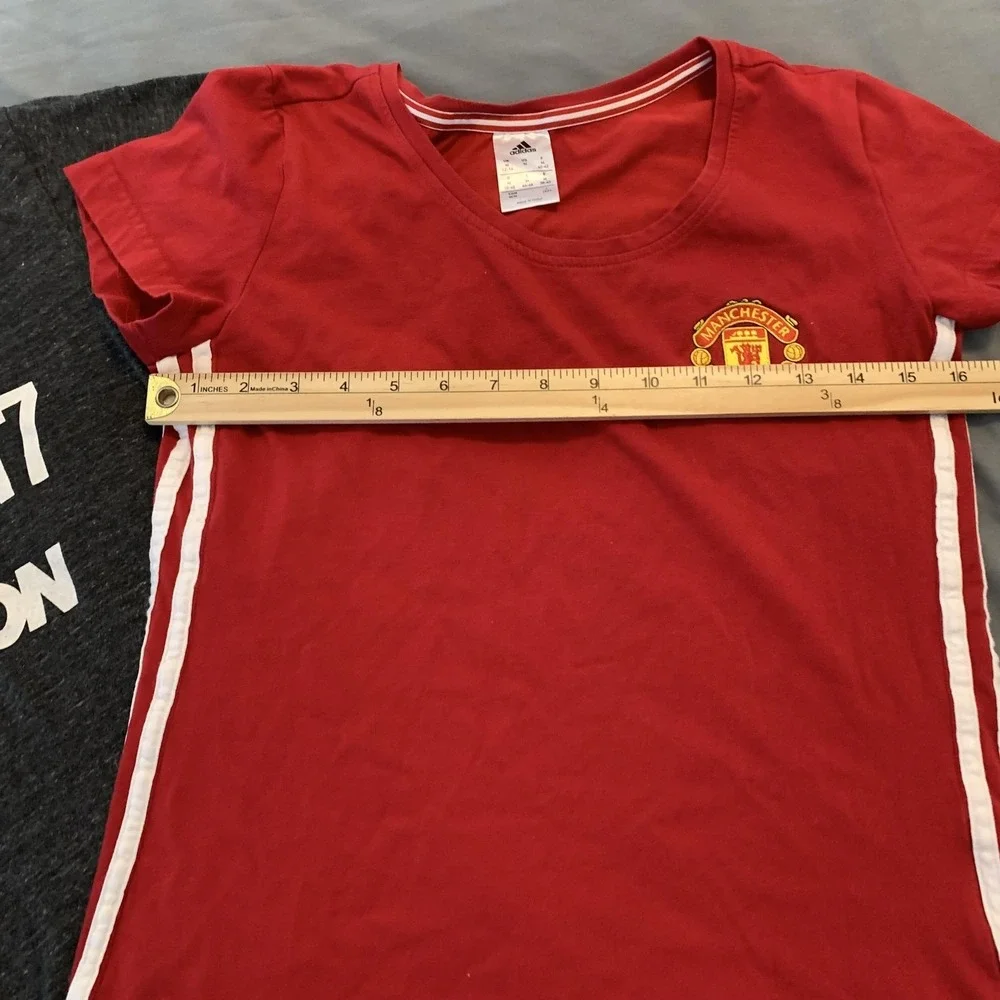 Manchester United Shirt Womens‎ Medium Red Gray EPL Soccer Adidas Lot 2